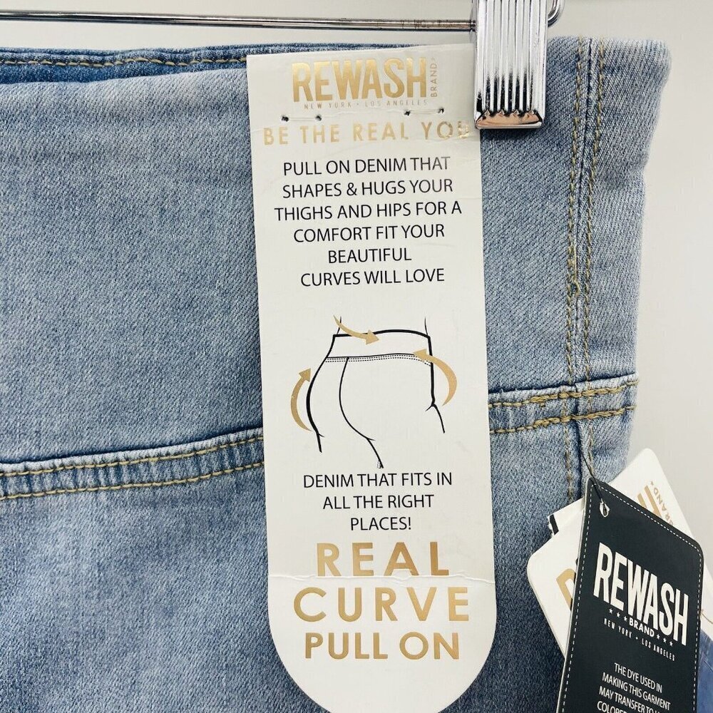 Rewash Juniors Size 1/25 Real Curve‎ High-Rise Pull-On Skinny Leg Jeggings Blue - Picture 7 of 10
